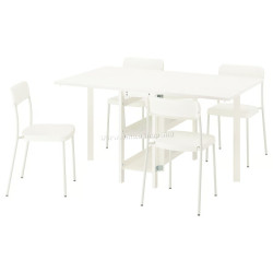 Комплект стол + 4 стула Ikea Vihals 39/95/151x90 (Белый)