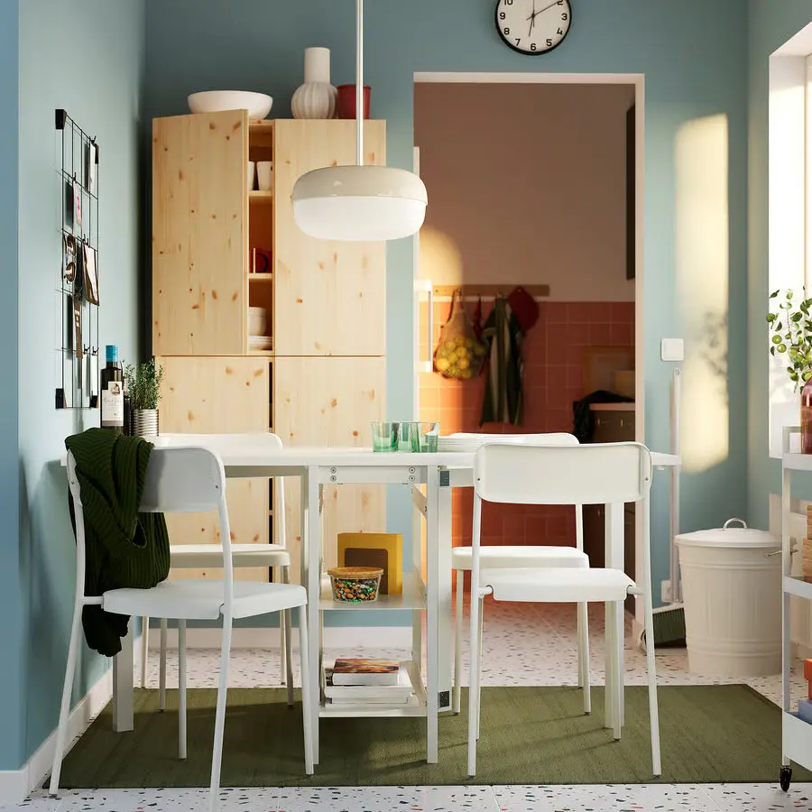 Комплект стол + 4 стула Ikea Vihals 39/95/151x90 (Белый) - 4