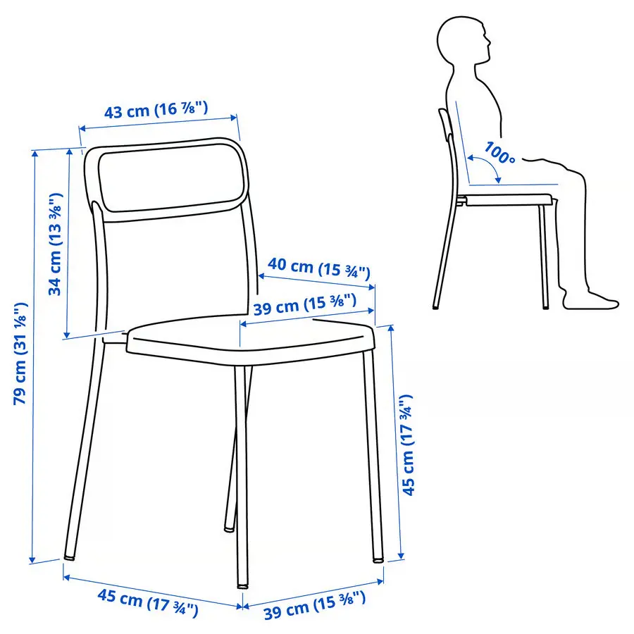 Комплект стол + 4 стула Ikea Vihals 39/95/151x90 (Белый) - 6