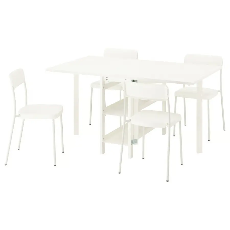Комплект стол + 4 стула Ikea Vihals 39/95/151x90 (Белый)