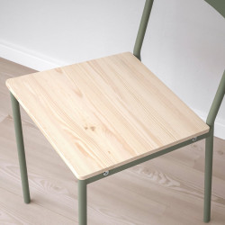 Set masa + 4 scaune Ikea Vihals/Buslatt 107 (Alb/Gri-verde) Thumb