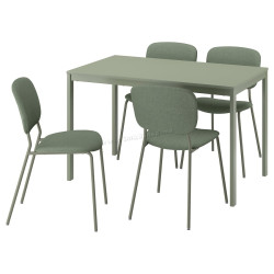 Set masa + 4 scaune Ikea Vihals/Tibbleby 120/180x74 (Verde)