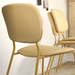 Set masa + 4 scaune Ikea Vihals/Tibbleby 125x74 (Alb/Galben) Thumb