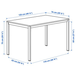 Set masa + 4 scaune Ikea Vihals/Tibbleby 125x74 (Alb/Galben) Thumb