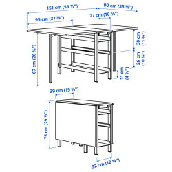 Комплект стол + 4 стула Ikea Vihals/Tibbleby 39/95/151x90 (Белый/Серо-бежевый) Thumb