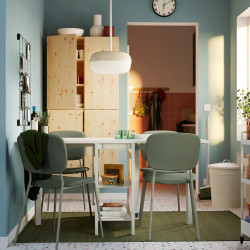 Set masa + 4 scaune Ikea Vihals/Tibbleby 39/95/151x90 (Alb/Verde) Thumb