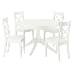 Set masa + 4 scaune Ikea Rosentorp 110/155 (Alb) Thumb
