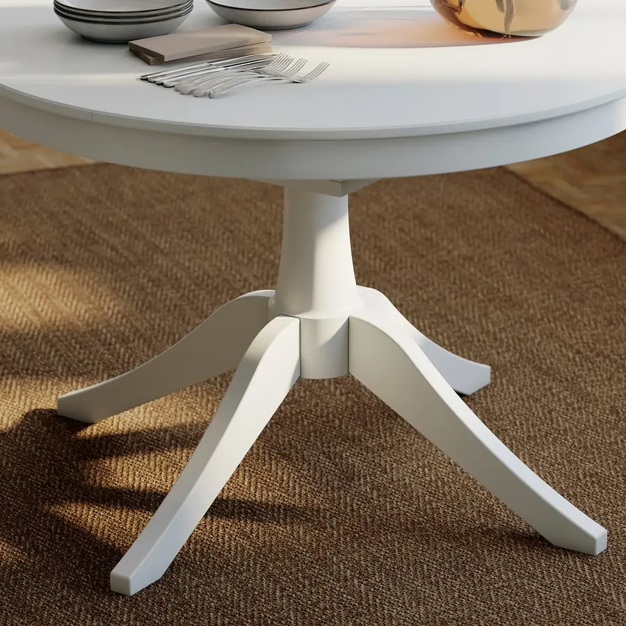 Set masa + 4 scaune Ikea Rosentorp 110/155 (Alb) - 3