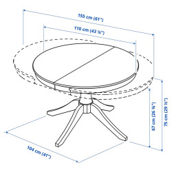Set masa + 4 scaune Ikea Rosentorp 110/155 (Alb) Thumb