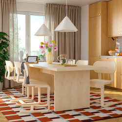 Set masa + 6 scaune Ikea Bergshyttan/Lyckan 240x93 (Mesteacan)