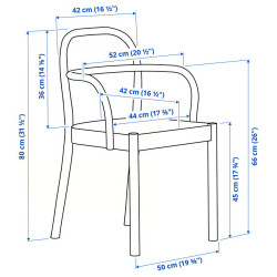 Комплект стол + 6 стула Ikea Bergshyttan/Stockholm 2025 240x93 (Береза/Темно-коричневый) Thumb