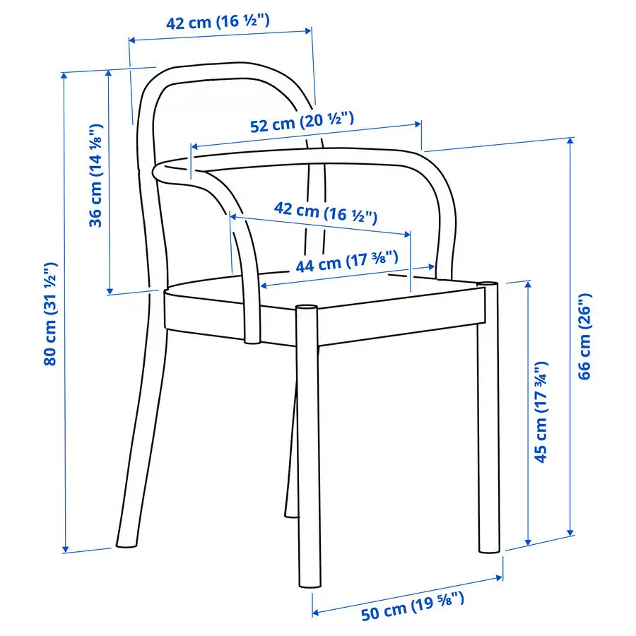 Комплект стол + 6 стула Ikea Bergshyttan/Stockholm 2025 240x93 (Береза/Темно-коричневый) - 7