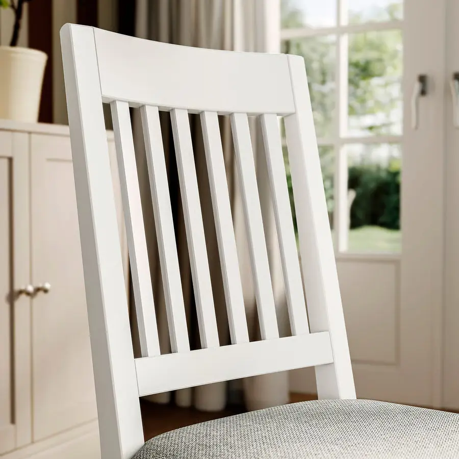 Set masa + 6 scaune Ikea Rosentorp/Nasinge/Tibbleby 160/215x110 (Alb/Bej-gri) - 6