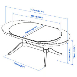 Set masa + 6 scaune Ikea Rosentorp/Nasinge/Tibbleby 160/215x110 (Alb/Bej-gri) Thumb