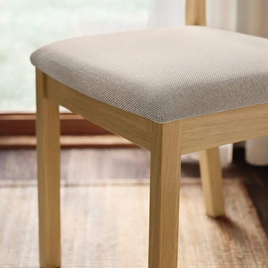 Set masa + 6 scaune Ikea Tonstad/Fridtuna (Stejar/Bej deschis) - 4