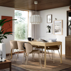 Set masa + 6 scaune Ikea Tonstad/Krylbo/Tonerud 200x85 (Stejar/Bej deschis)