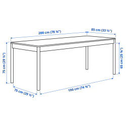 Комплект стол + 6 стула Ikea Tonstad/Krylbo/Tonerud 200x85 (Дуб/Светло-бежевый) Thumb