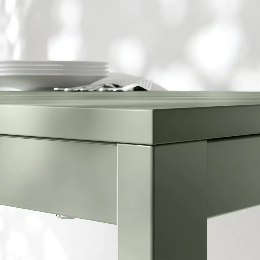Set masa + 6 scaune Ikea Vihals/Tibbleby 120/180x74 (Verde/Galben) - 2
