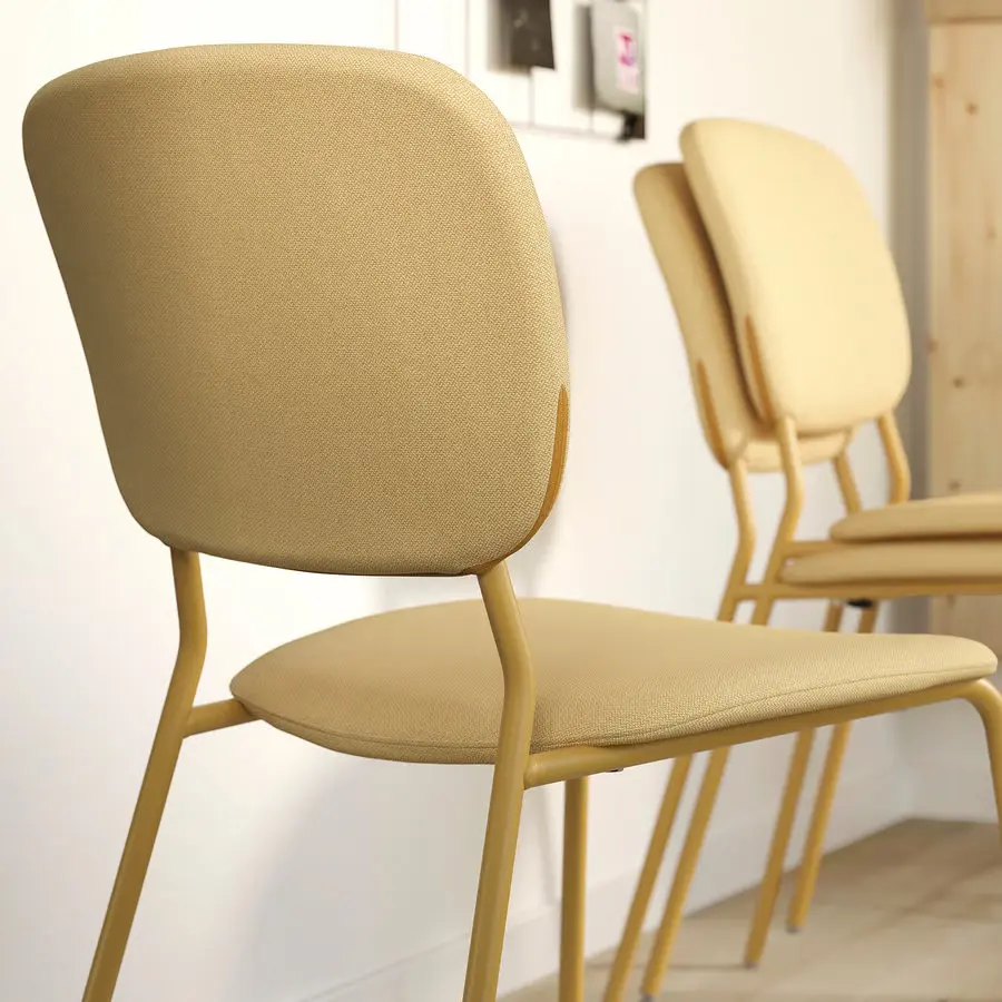 Set masa + 6 scaune Ikea Vihals/Tibbleby 120/180x74 (Verde/Galben) - 4