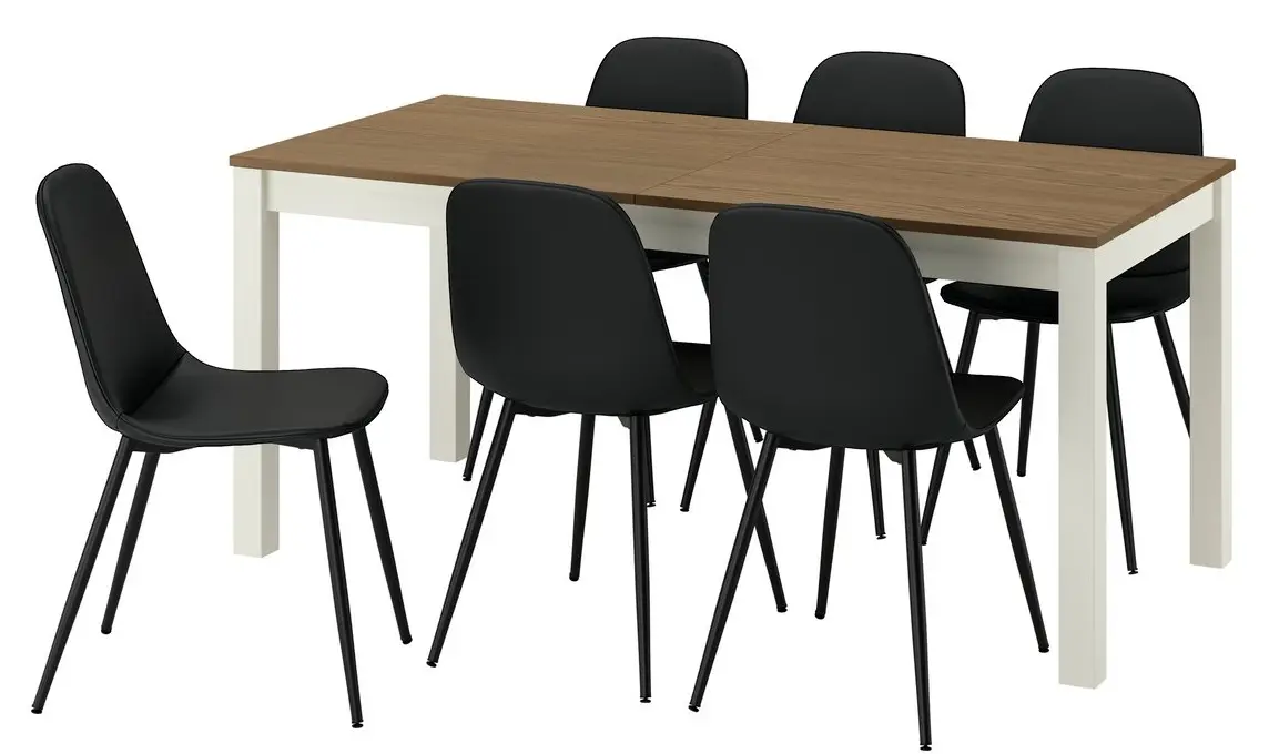 Комплект стол + 6 стульев Ikea Alhult/Nordmansskar (Бежевый/Коричневый/Черный) - 2