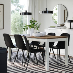 Комплект стол + 6 стульев Ikea Alhult/Nordmansskar (Бежевый/Коричневый/Черный)