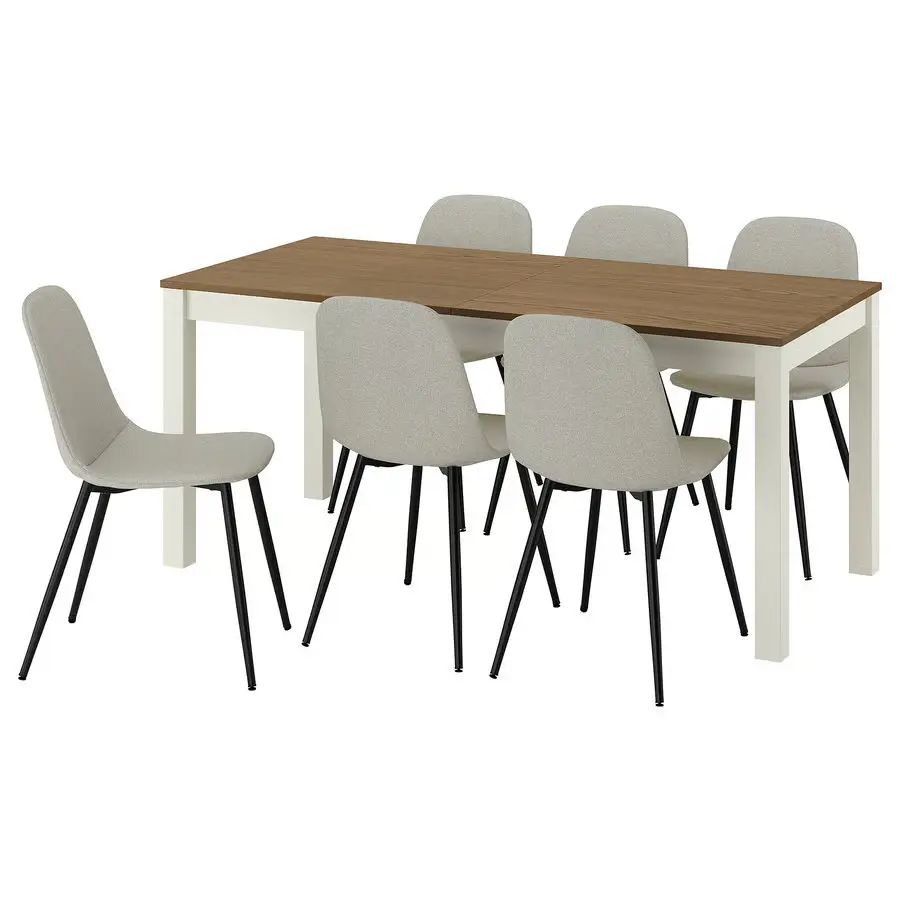 Set masa + 6 scaune Ikea Alhult/Nordmansskar (Maro/Gri) - 2