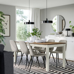 Set masa + 6 scaune Ikea Alhult/Nordmansskar (Maro/Gri)