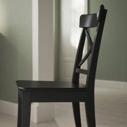 Set masa + 6 scaune Ikea Rosentorp 160/215x110 (Negru) Thumb
