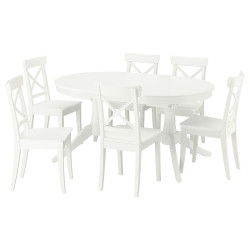 Комплект стол + 6 стульев Ikea Rosentorp (Белый) Thumb