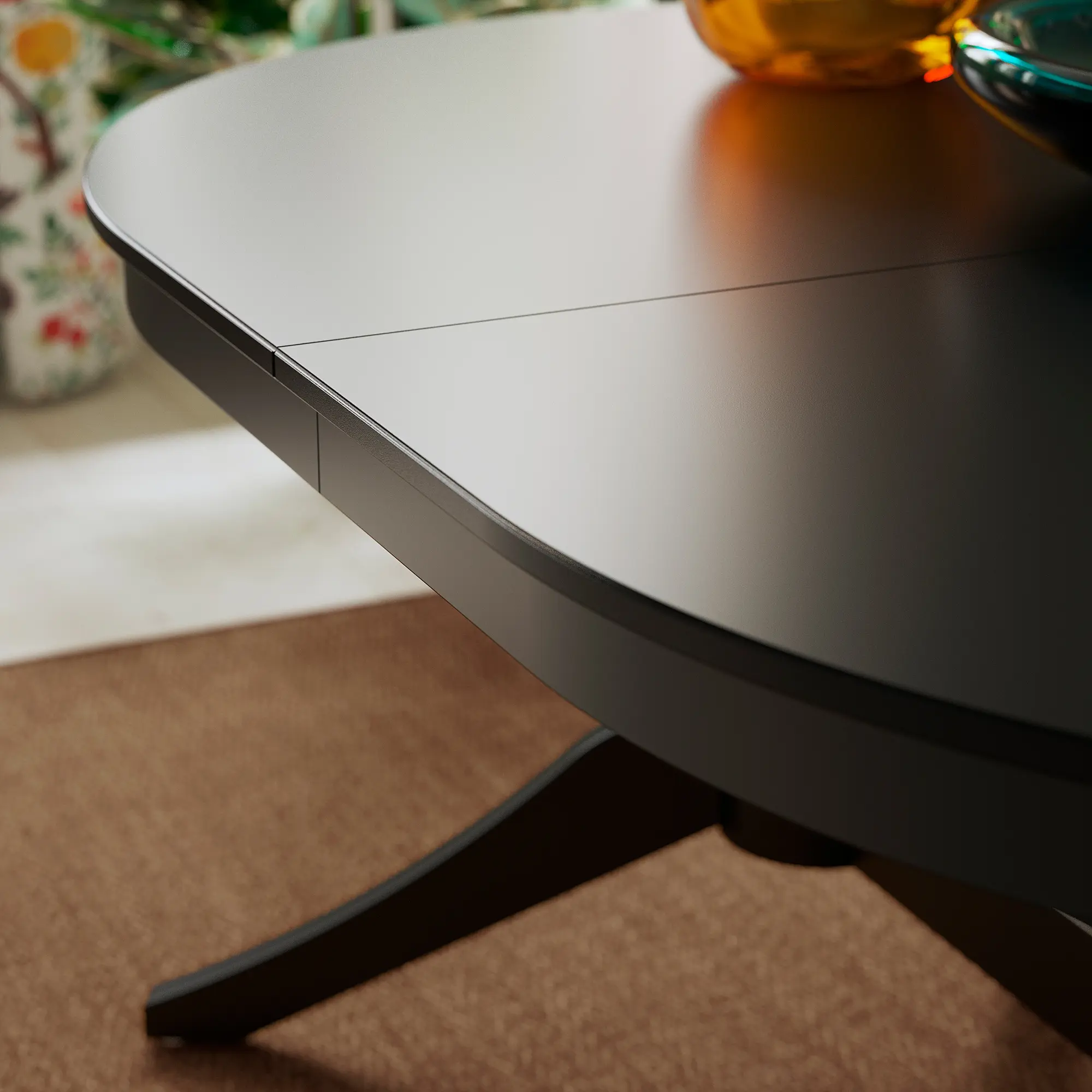 Комплект стол + 6 стульев Ikea Rosentorp/Tibbleby (Черный/Серо-бежевый) - 3