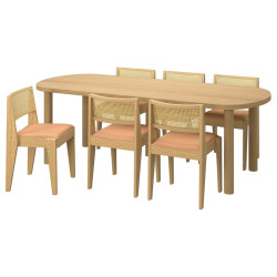 Set masa + 6 scaune Ikea Stockholm 2025 230x90 (Stejar) Thumb
