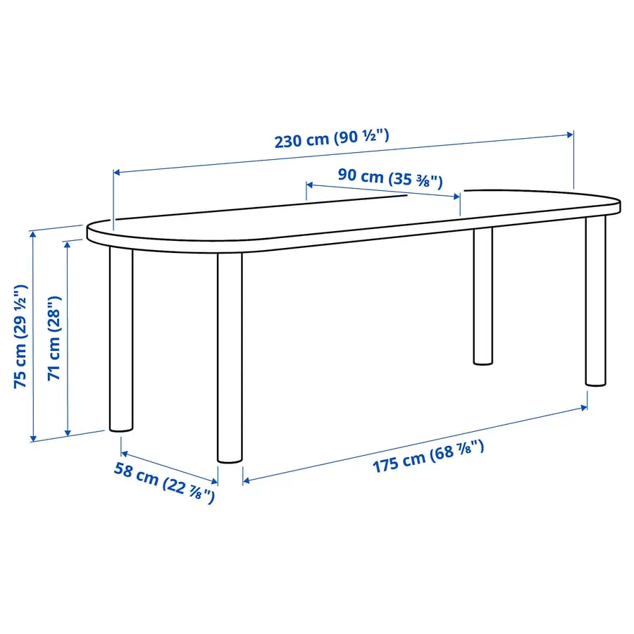 Set masa + 6 scaune Ikea Stockholm 2025 230x90 (Stejar) - 8