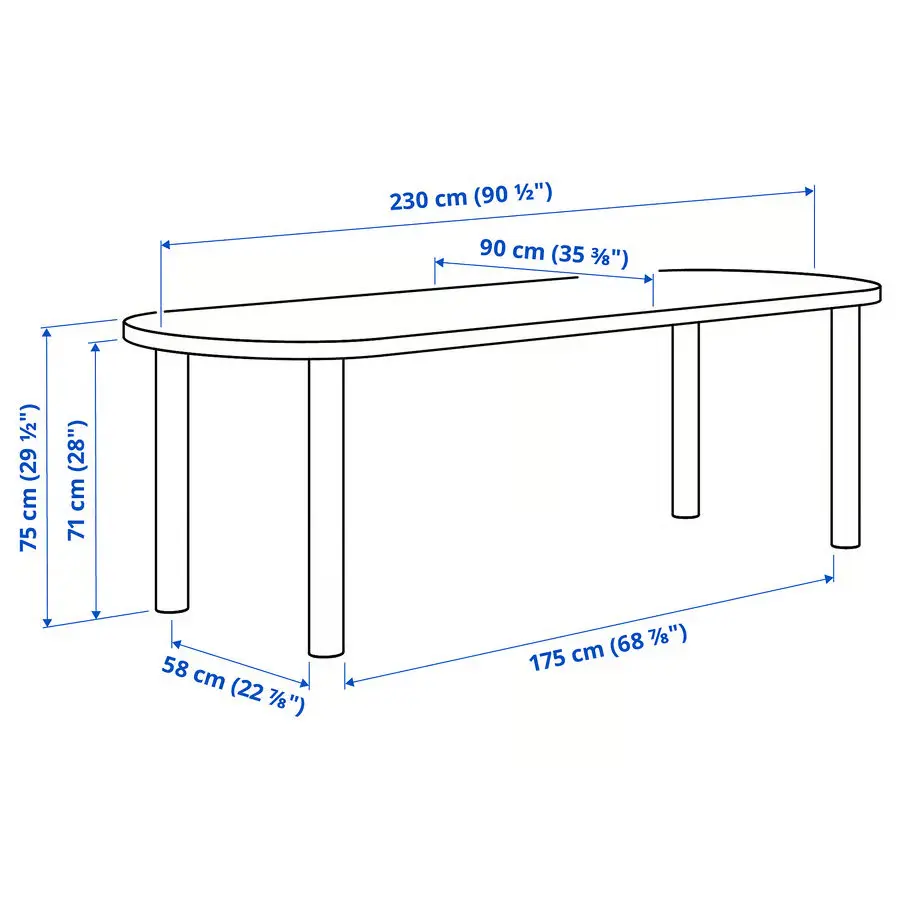 Set masa + 6 scaune Ikea Stockholm 2025 230x90 (Stejar/Negru) - 5