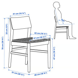 Set masa + 6 scaune Ikea Stockholm 2025 230x90 (Stejar/Negru) Thumb