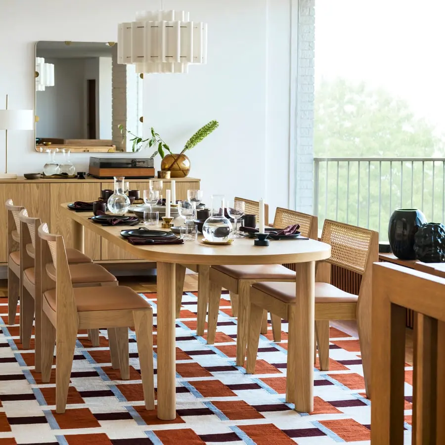 Set masa + 6 scaune Ikea Stockholm 2025 230x90 (Stejar)