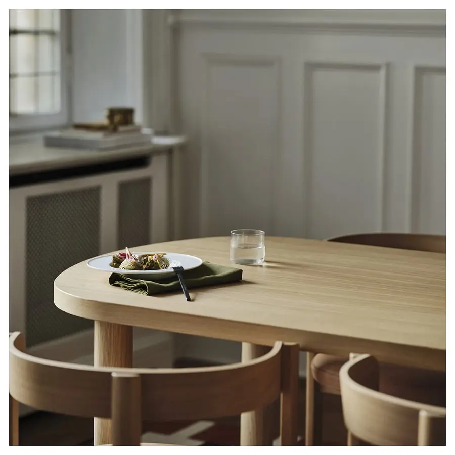 Комплект стол + 6 стульев Ikea Stockholm 2025 кожа (Дуб) - 5