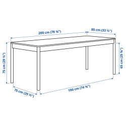 Set masa + 6 scaune Ikea Tonstad/Fridtuna 200x85 (Stejar/Bej deschis) Thumb