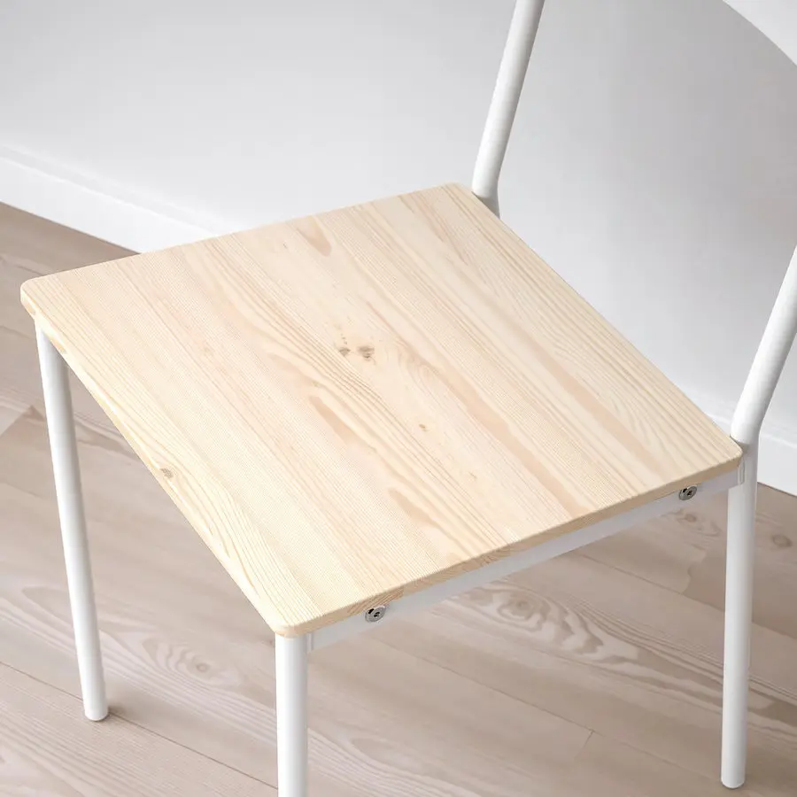 Set masa + 6 scaune Ikea Vihals/Buslatt 120/180x74 (Alb/Pin) - 3
