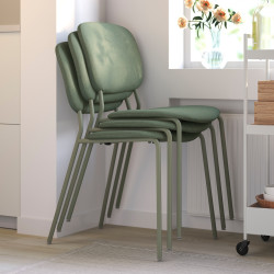 Комплект стол + 6 стульев Ikea Vihals/Tibbleby 120/180x74 (Белый/Зеленый) Thumb