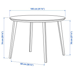 Set masa scaune Ikea Lisabo/Lyckan 105 1+4 (Frasin/Galben) Thumb