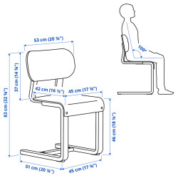 Set masa scaune Ikea Lisabo/Lyckan 105 1+4 (Frasin/Galben) Thumb