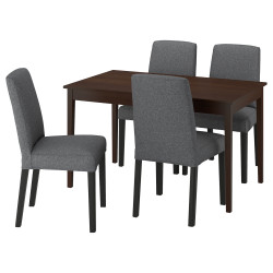 Set masa scaune Ikea Nasinge/Bergmund/Gunnared 130/190x80 1+4 (Maro/Gri mediu) Thumb