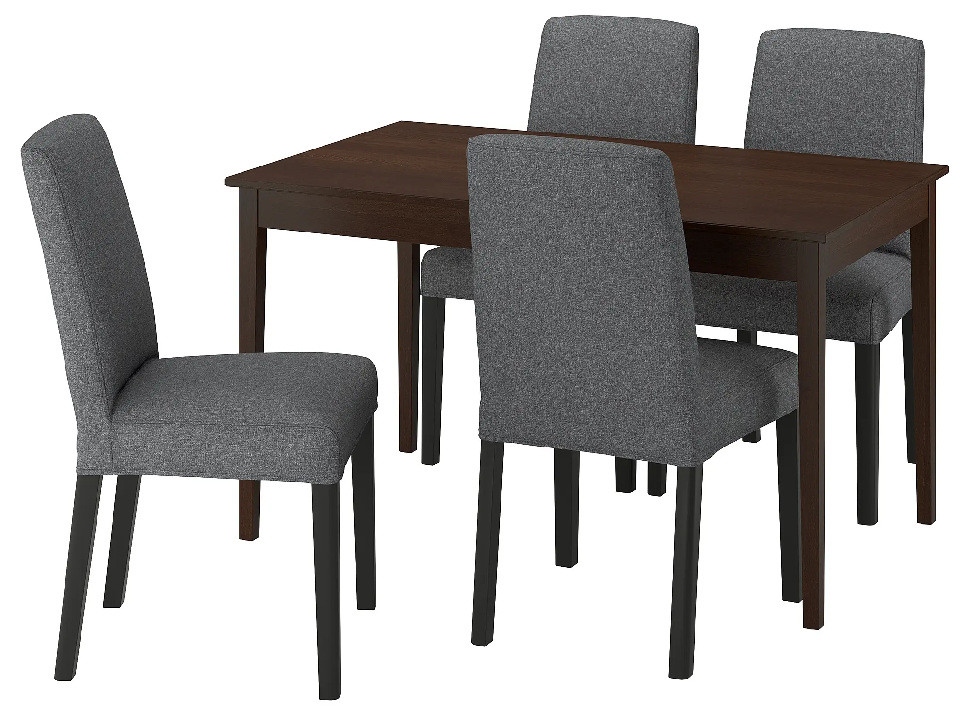 Set masa scaune Ikea Nasinge/Bergmund/Gunnared 130/190x80 1+4 (Maro/Gri mediu)