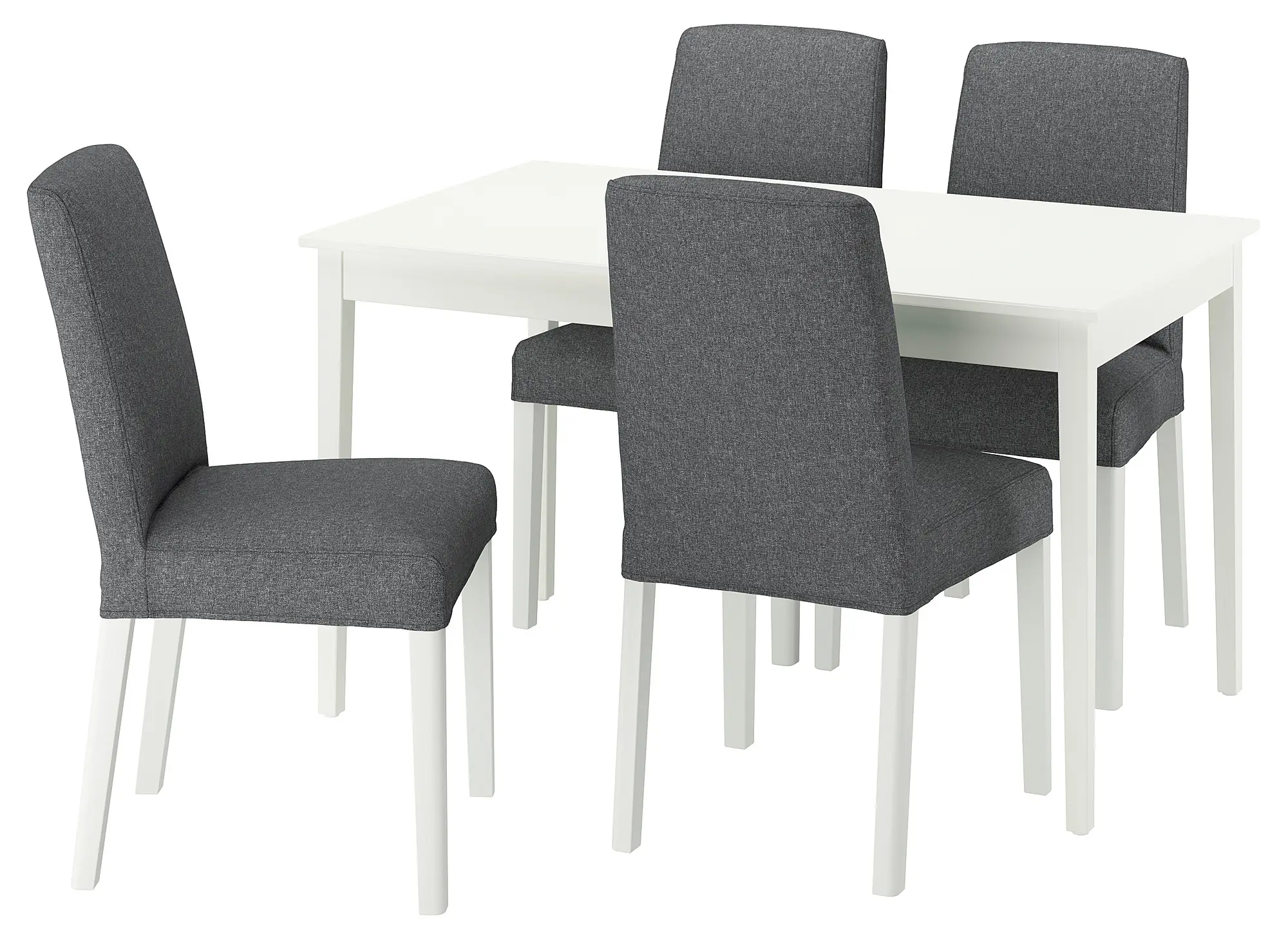 Set masa scaune Ikea Nasinge/Bergmund/Gunnared 130x80 1+4 (Alb/Gri mediu)