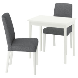 Set masa scaune Ikea Nasinge/Bergmund/Gunnared 80x60 1+2 (Alb/Gri mediu) Thumb