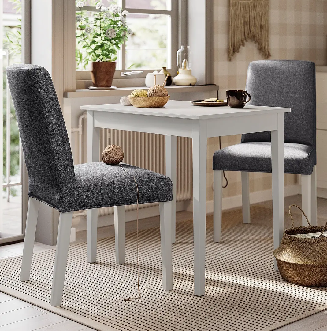 Set masa scaune Ikea Nasinge/Bergmund/Gunnared 80x60 1+2 (Alb/Gri mediu)