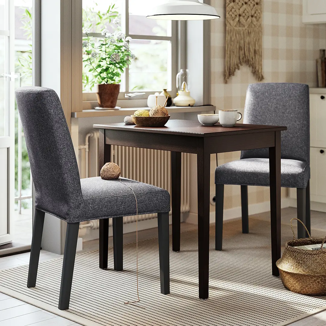 Set masa scaune Ikea Nasinge/Bergmund/Gunnared 80x60 1+2 (Maro/Gri mediu)