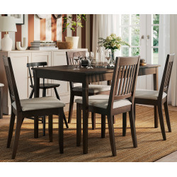 Set masa scaune Ikea Nasinge/Kilanda 130/190x80 1+4 (Maro/Bej deschis)