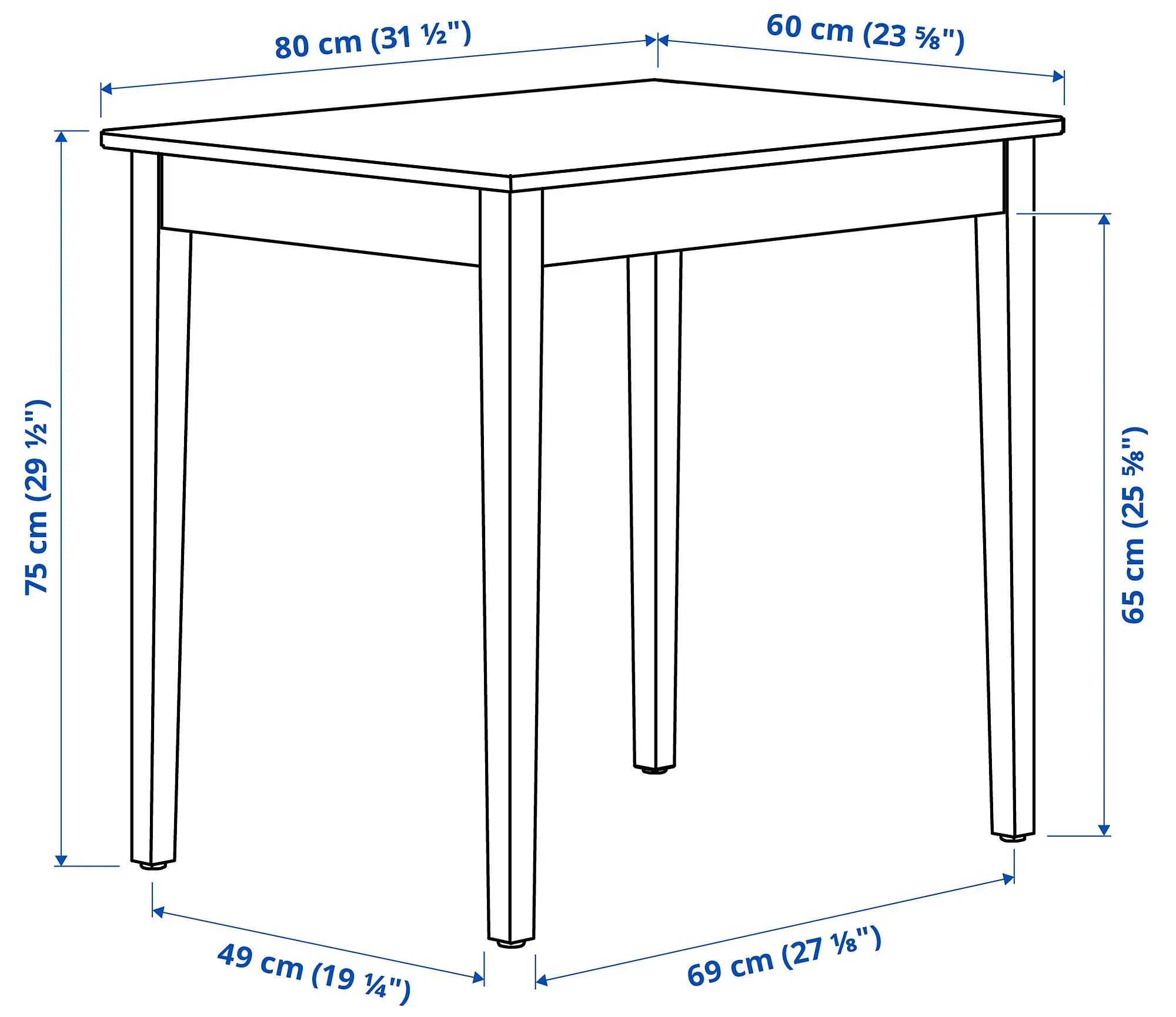 Set masa scaune Ikea Nasinge/Kilanda 80x60 1+2 (Maro/Bej deschis)