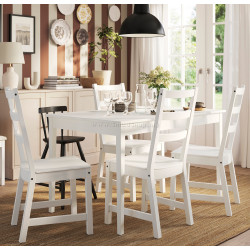 Set masa scaune Ikea Nasinge/Nordviken 130/190x80 1+4 (Alb)